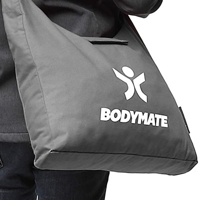 Graue Tasche mit BODYMATE Logo für Akupressurmatte und Akupressurkissen