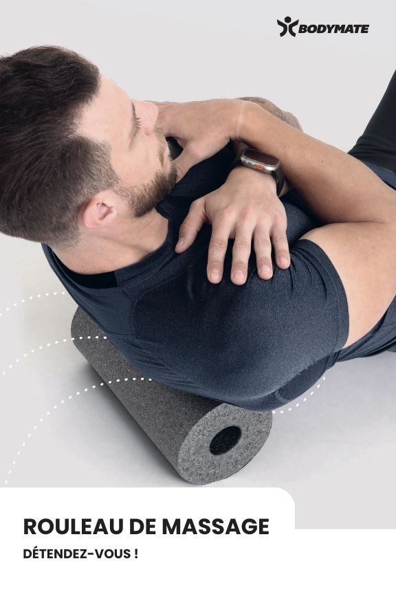Couverture du guide d'exercices (PDF) "S'entraîner avec le rouleau de massage BODYMATE" pour l'entraînement des fascias